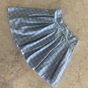 Shein blue plaid skirt size Medium